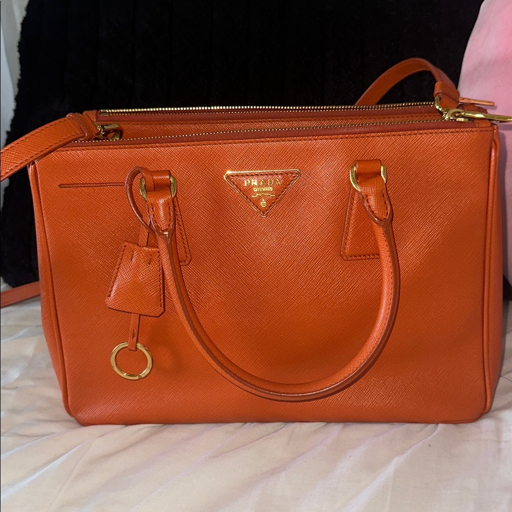 Authentic Prada Vibrant Orange Satchel - Picture 1 of 16